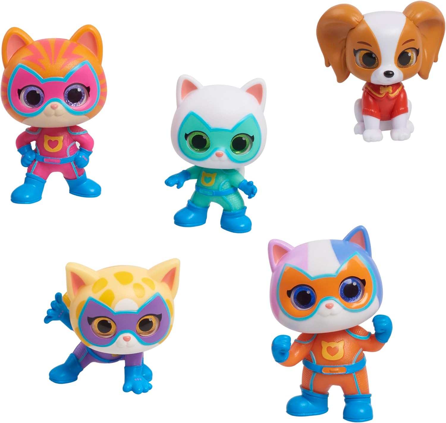 Just Play Disney Junior SuperKitties Hero Squad 5-Piece Figure Set, Kids Toys for Ages 3 Up