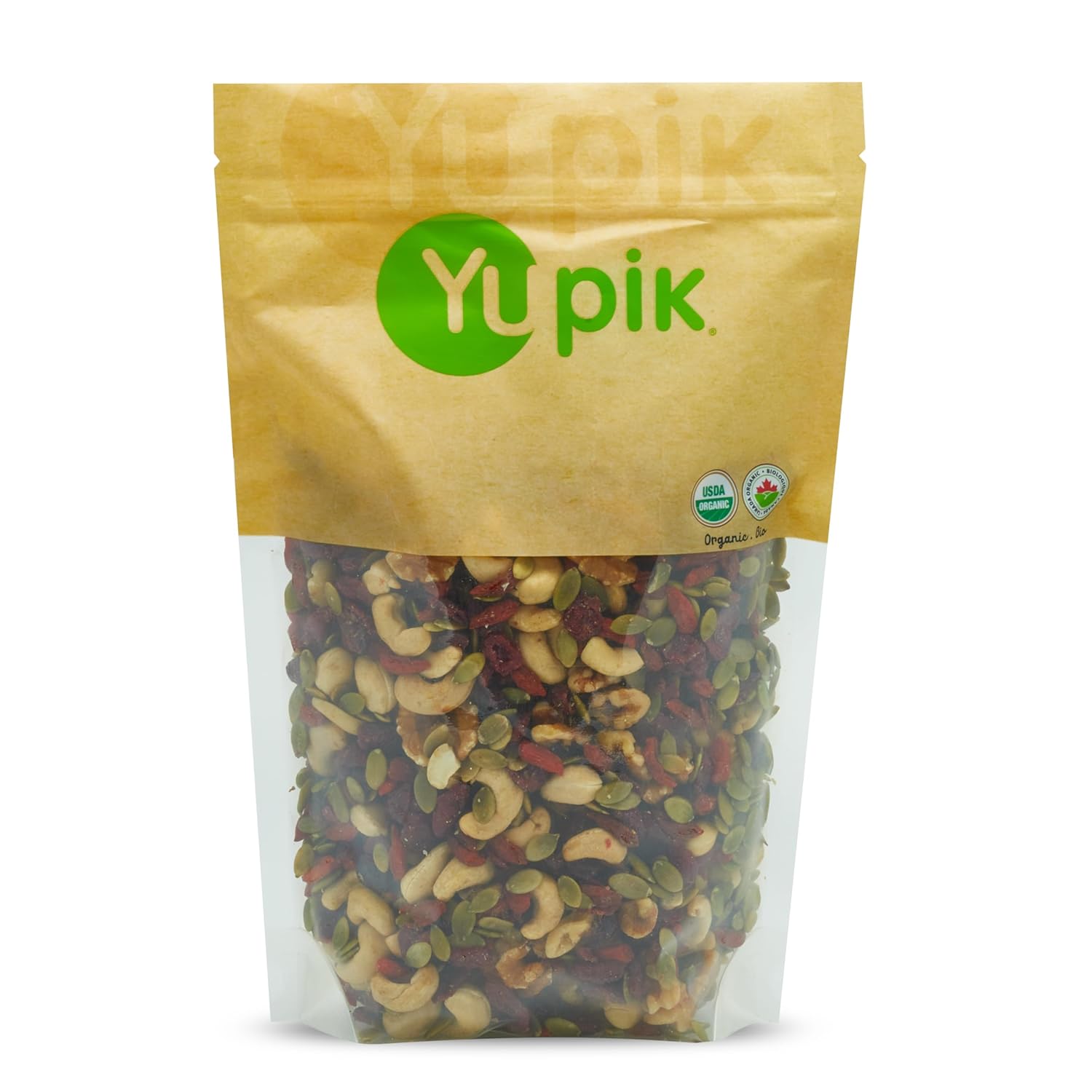 Yupik Trail Mix, Organic Goji Sport, 2.2 lb, An organic mix of pumpkin seeds, cashews, walnuts, cranberries, goji berries, Pack of 1