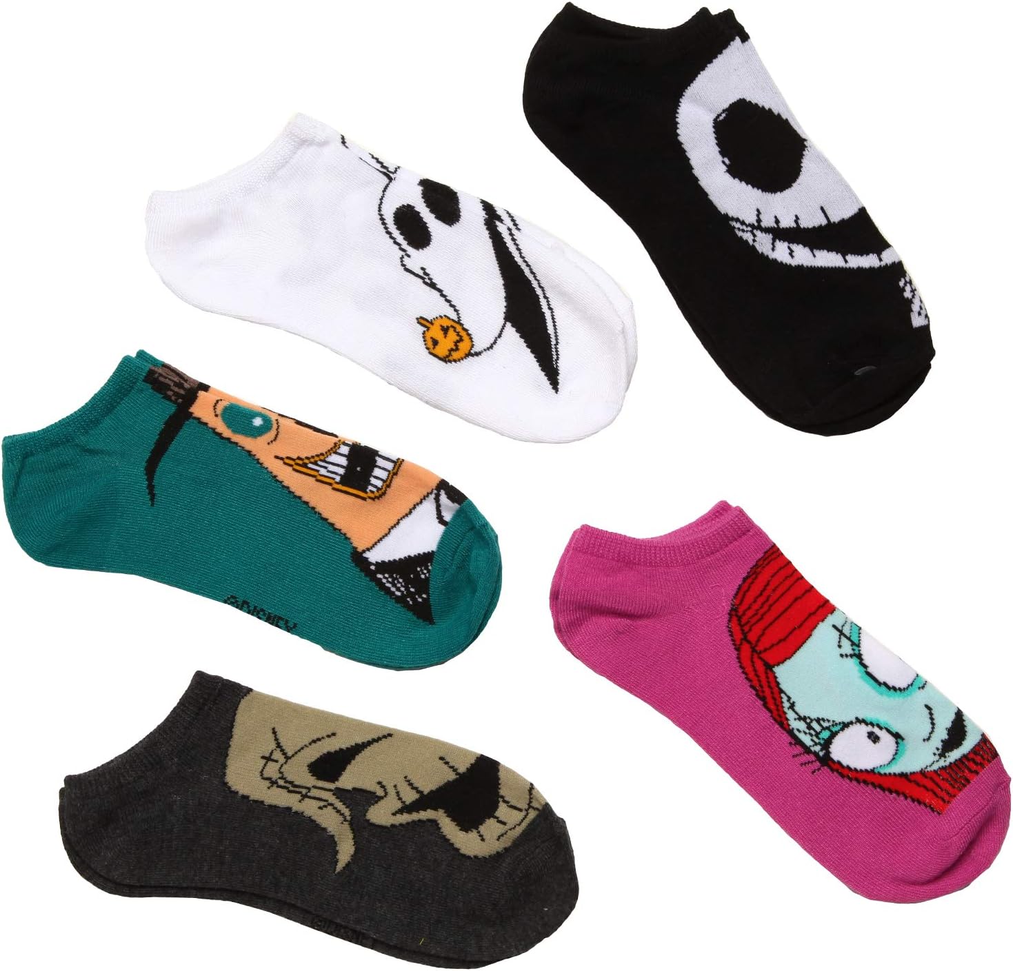 Disney Women's Nightmare Before Christmas 5 Pack No Show Socks