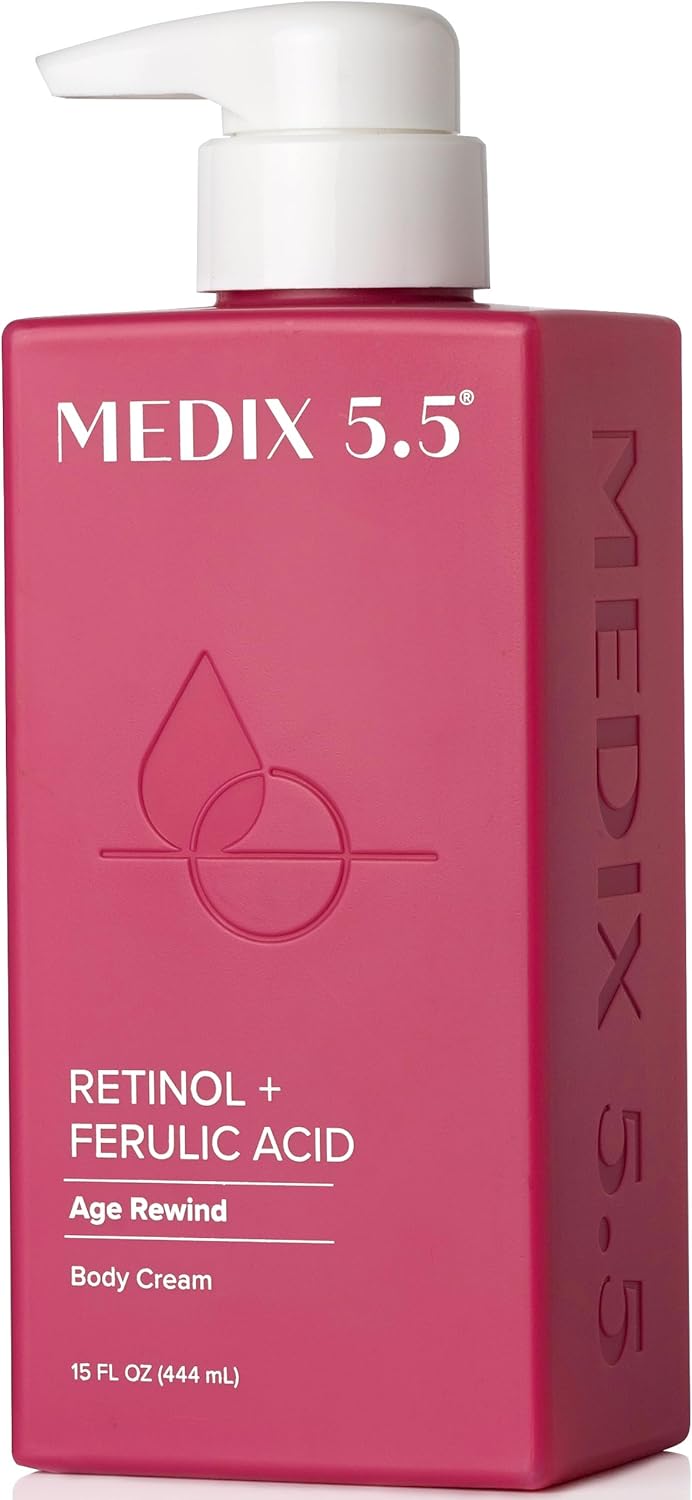 Medix 5.5 Retinol Cream with Ferulic Acid Anti-Sagging Treatment. Targets Crepey Wrinkles and Sun Damaged Skin. Anti-Aging Cream Infused With Black Tea, Aloe Vera, And Chamomile (15oz)