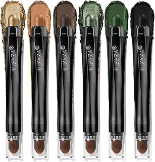 Neutral Eyeshadow Stick Makeup Set, Metallic Shimmer Matte Cream Eye Shadow Eyeliner Brightener Pencil Crayon - Classic 6PCS A013