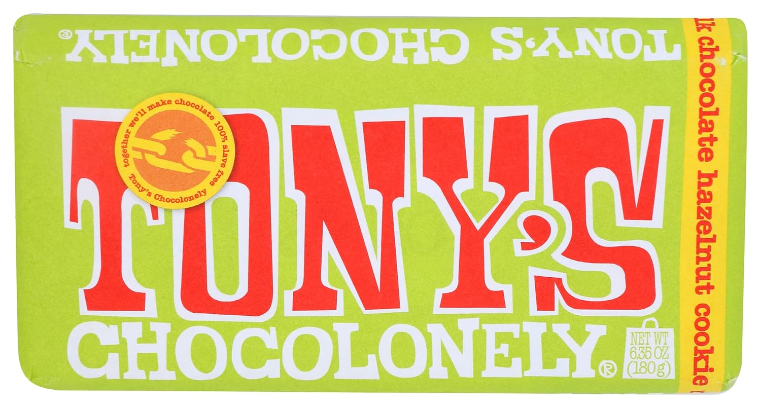 Tony'S Chocolonely Milk Chocolate Bar With Hazelnut And Cookie, 6.35 Oz