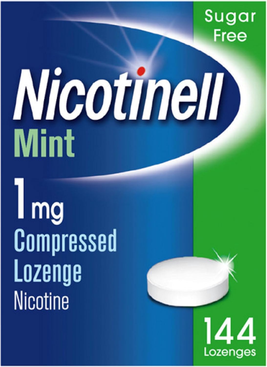 Nicotinell Mint Lozenge 1mg (144 Lozenges), Stop Smoking Aid, Sugar Free Nicotine Lozenges, Fresh Mint Flavour, 1mg Regular Strength for Light Smokers, Quit Smoking Aid