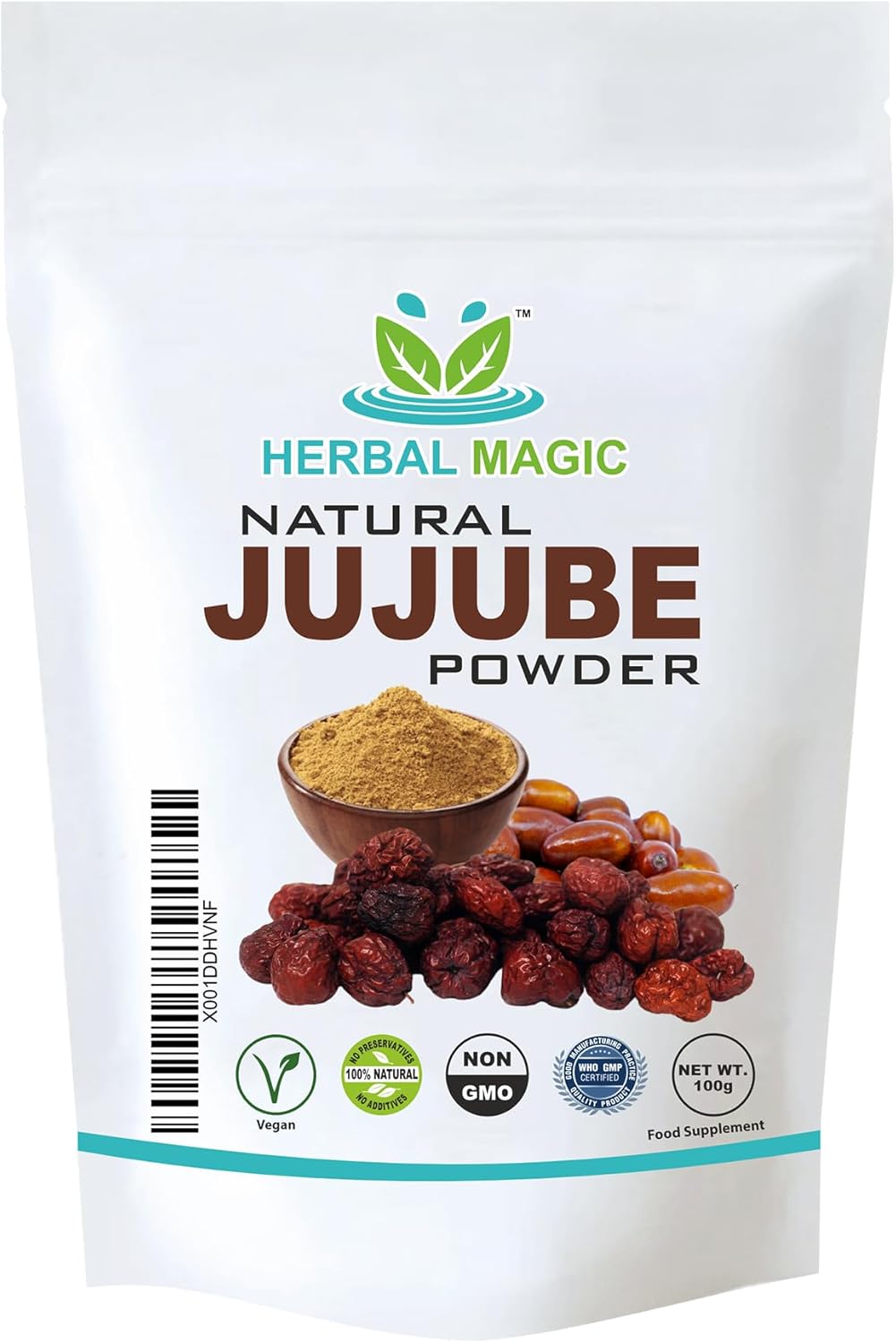 Herbal Magic'sβs Pure & Natural Jujube Powder - Indian Ber/Date For Smoothies,Juice - Free From Fillers & preservatives