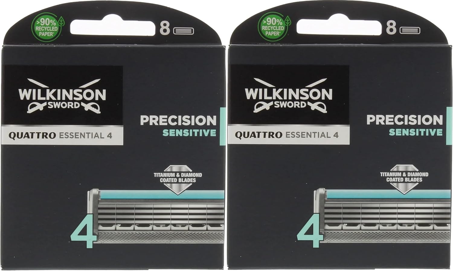 Wilkinson Sword Quattro Titanium Sensitive Razor Blades x 16 Blades