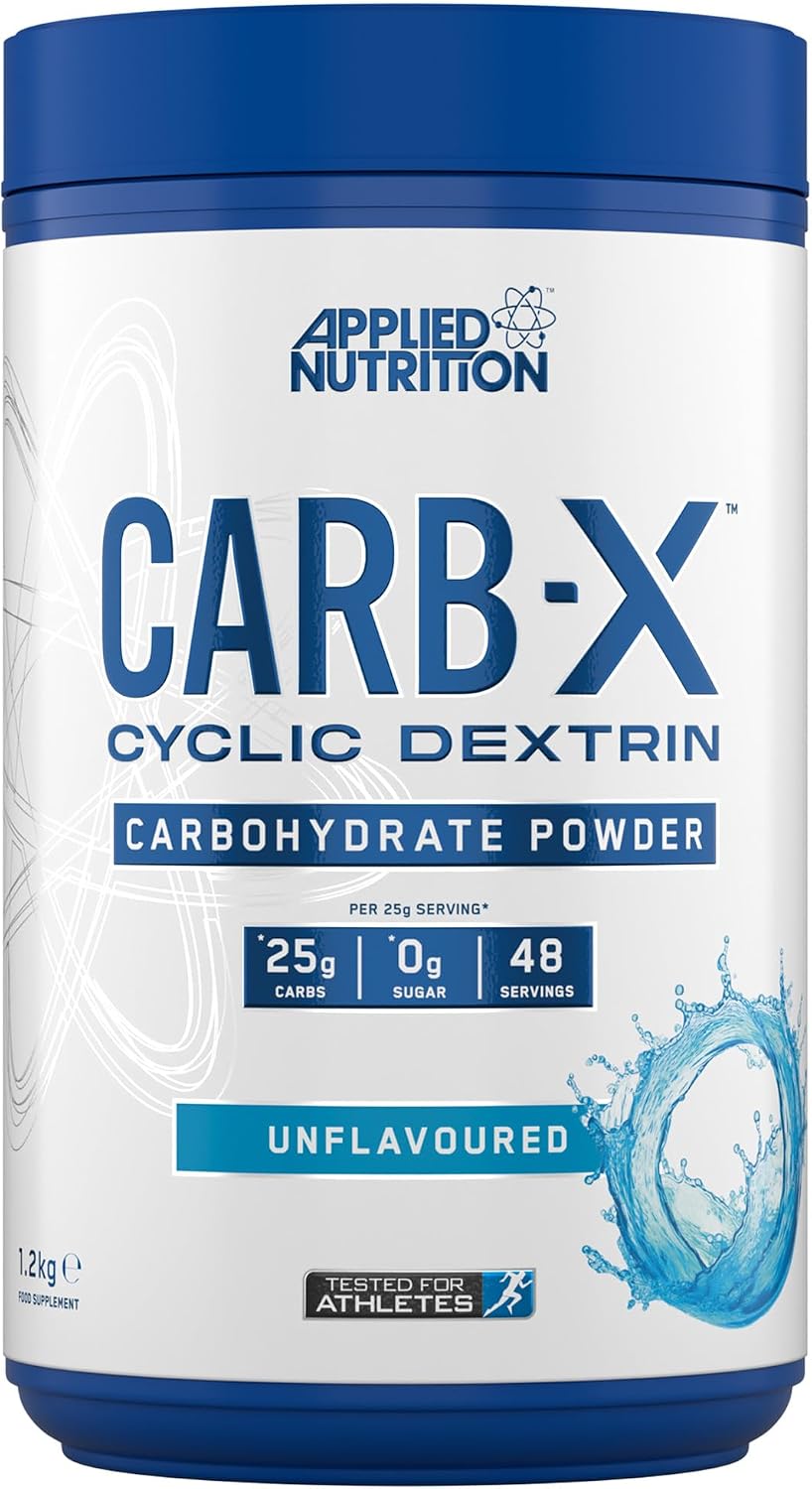Applied Nutrition Carb X Highly Branched Cyclic Dextrin Carbohydrates, Intra & Post Workout Carbs Powder, Fuel Training & Recovery, Vegan, Gluten Free, Sugar Free, 1.2kg 48 Servings (Unflavoured)