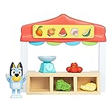 Bluey Mini Playsets Farmers Market Playset | Includes Articulated Figure with Shopping Bag and Accessories | with Dollarbucks