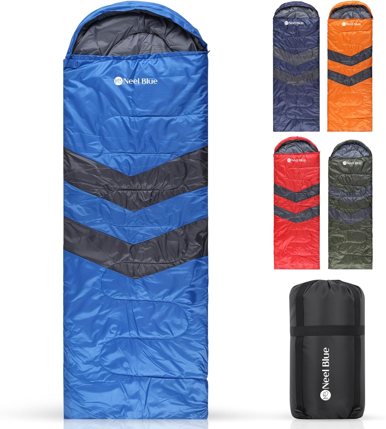 Trimming Shop 4 Season Waterproof Sleeping Bag for Single 6ft Adult - Double Sided Zip, Lightweight Backpacking Sleeping Bag - for Camping, Hiking, Outdoor, Travel, Hunting