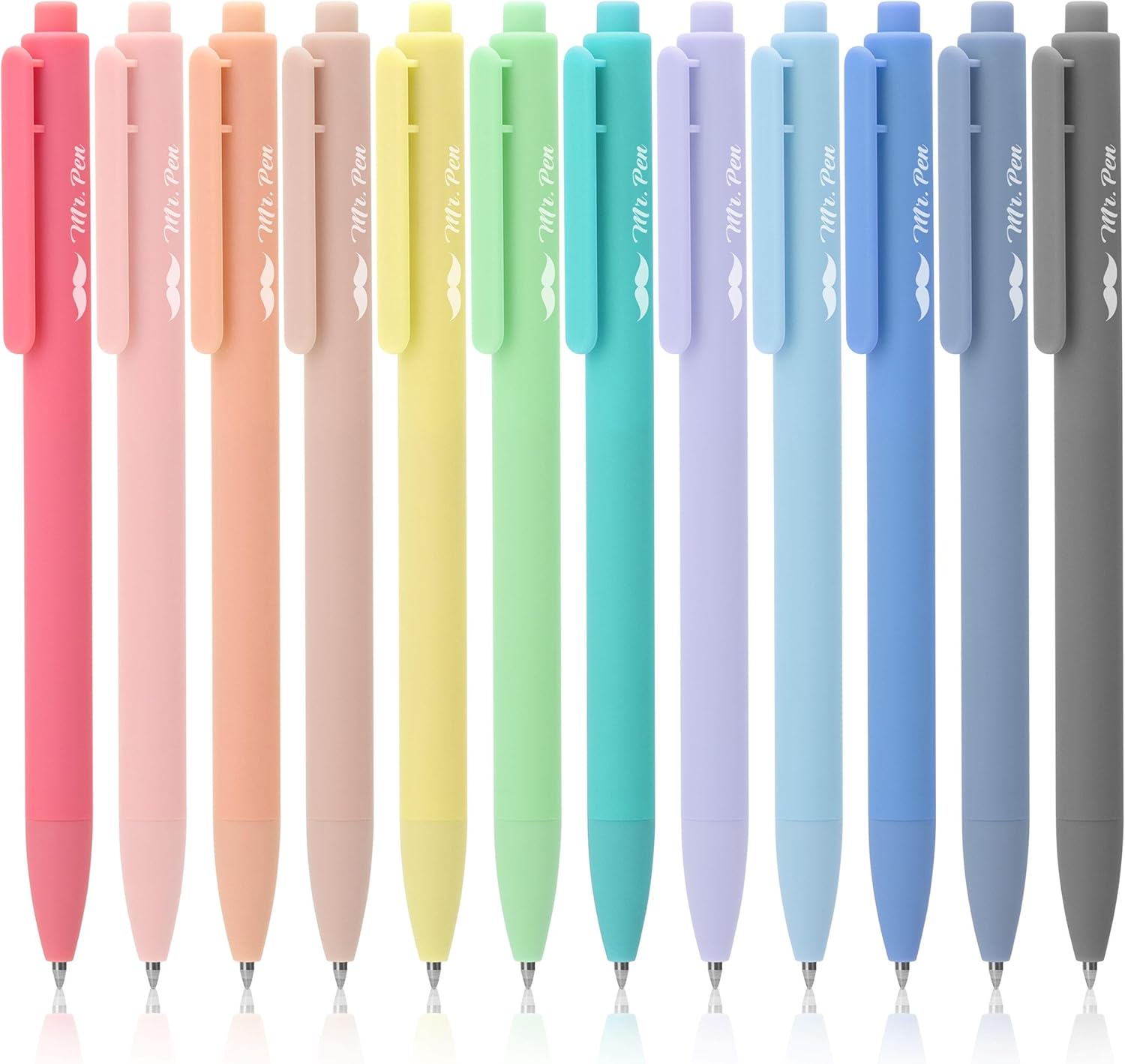 Mr. Pen- Retractable Gel Pens, 12 Pack, Fast Dry, Gel Pens Fine Point 0.7mm, Retractable Pens, Cute Pens, Back to School Supplies