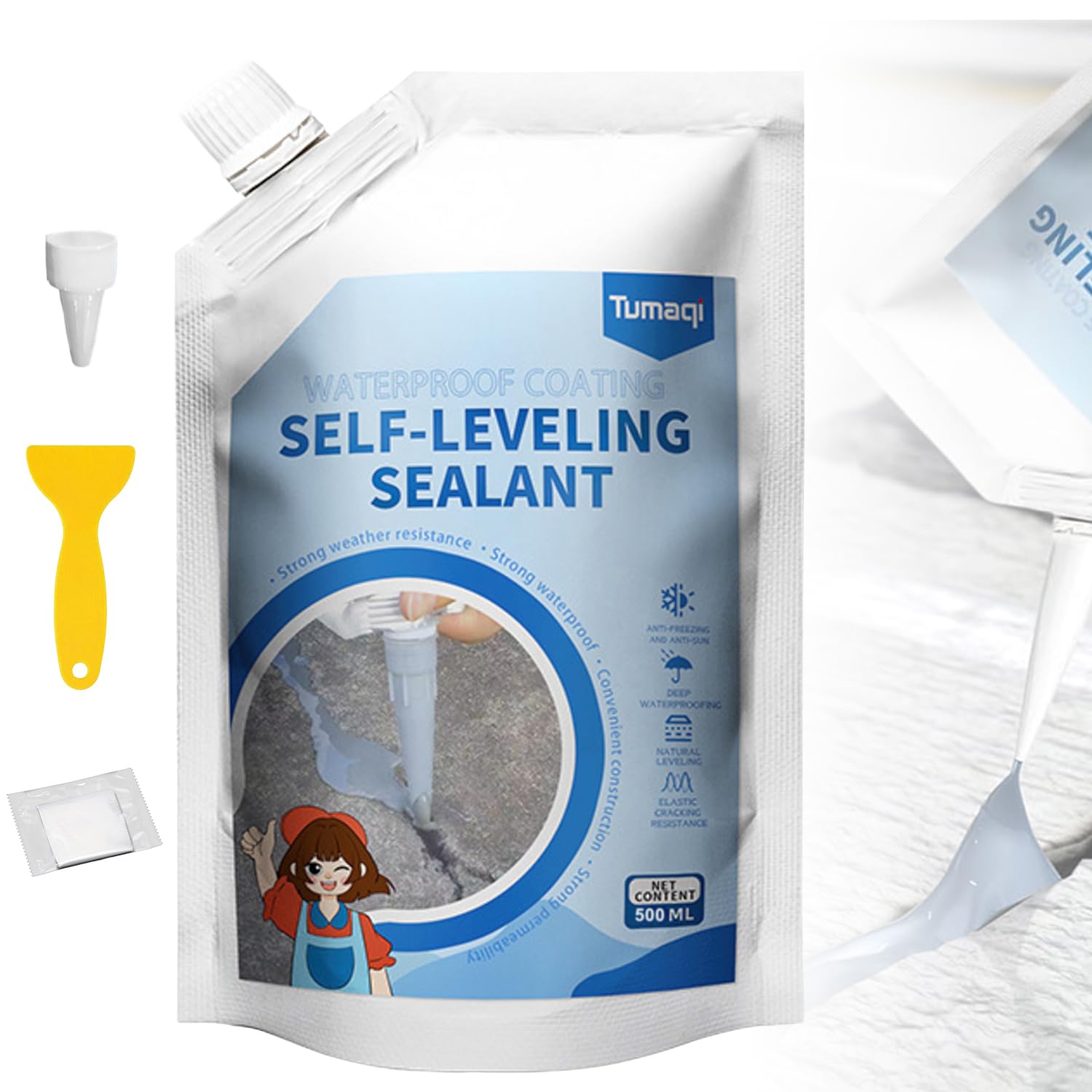 Concrete Caulking Adhesive,2025 New Quick Drying Grouting Adhesive,Heavy-Duty Concrete Crack Filler for Driveway Repair,Weather Resistant Outdoor Sealant for Sidewalks (Gray, 1PCS)