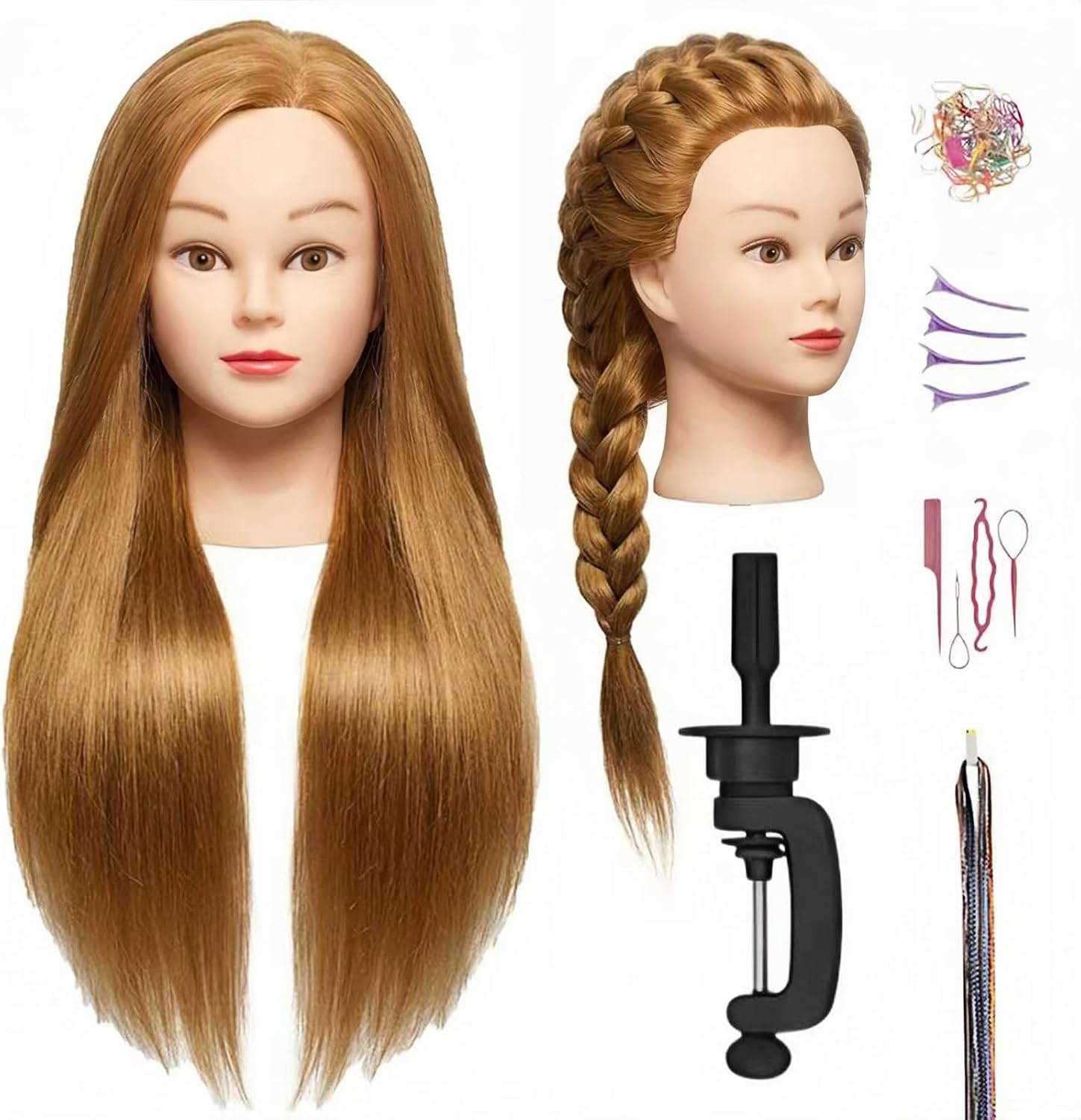 Mannequin Head Human Hair, 80% Real Hair Blonde Cosmetology Training Head