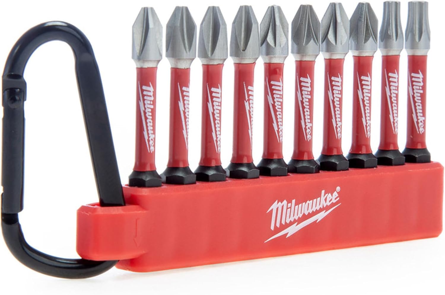 Milwaukee - Shockwave Impact Duty Screwdriver Bit Carabiner Set 10 Piece, Variety Pack