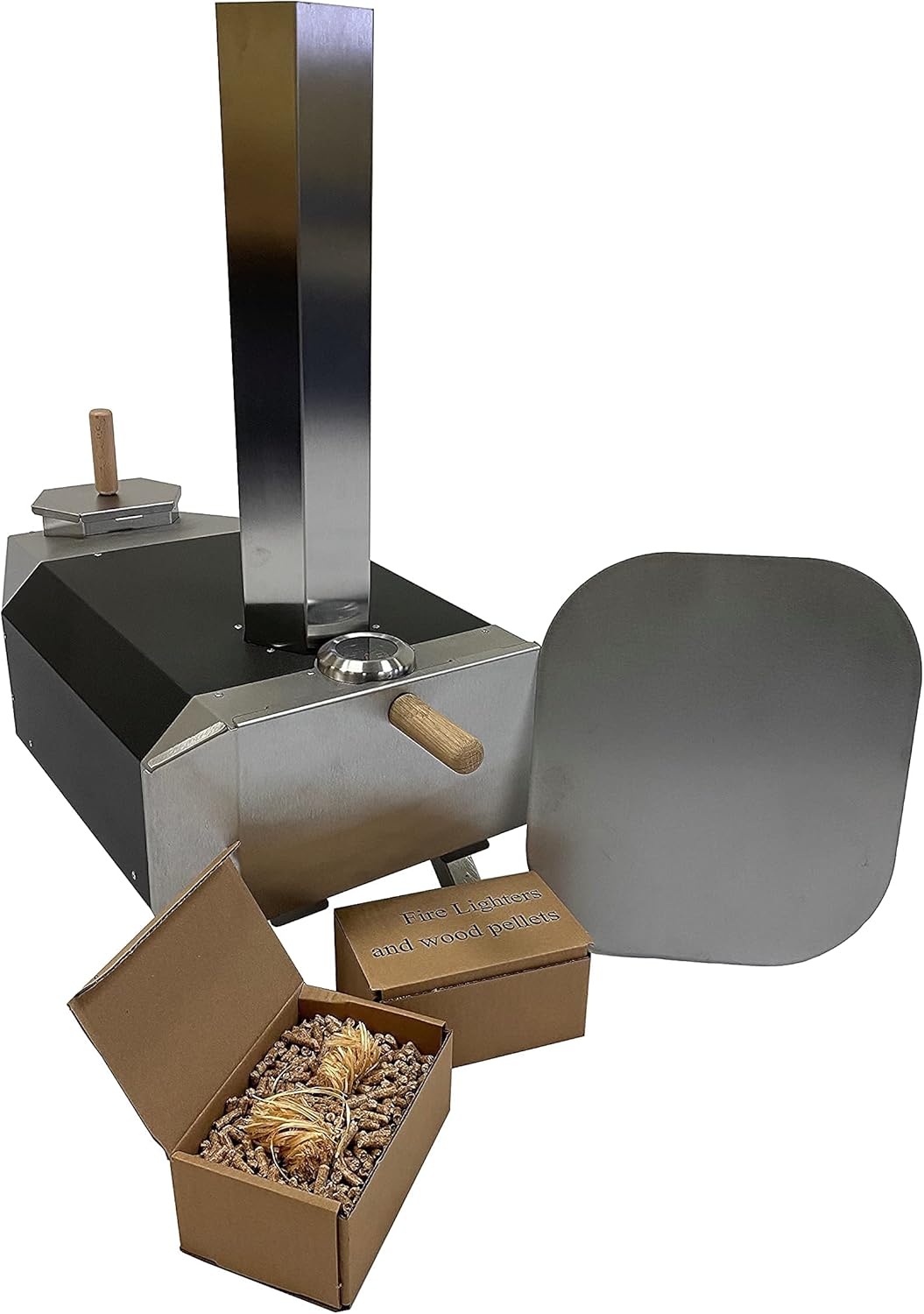 Char Outdoors The No. 1 Pizza Oven for 12" Pizzas, Handmade in UK, Stainless Steel, Portable Design, Wood Fired Pizza Oven with Thermometer, Peel, 1.5kg Pellets and 4 Firelighters – 2 Year Guarantee