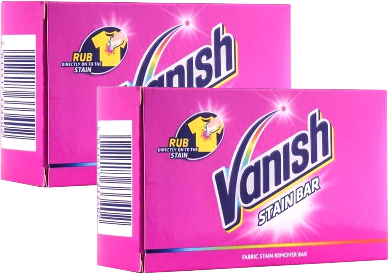Vanish Fabric Stain Remover Pre-Treat Stain Bar, 75g, Pack of 2, Targeted Stain Action, Removes Tough Stains, Safe on Everyday Fabrics