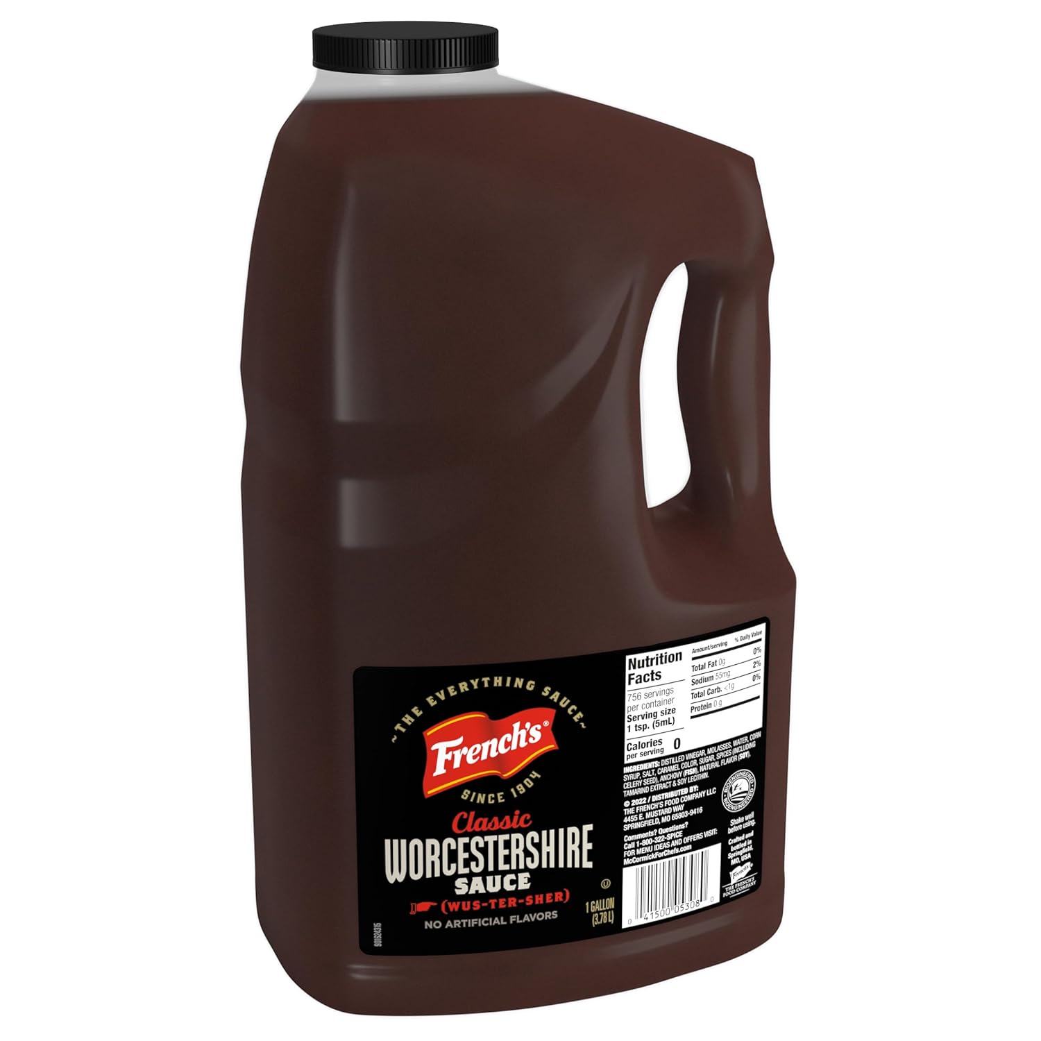 French's Worcestershire Sauce, 1 gal - One Gallon Container of Gluten-Free Worcestershire Sauce, Perfect as Meat Tenderizer, Marinades, Sauces and More