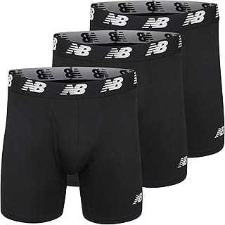 New Balance Men's 6" Premium Performance Boxer Brief with Fly Front (3 Pack)