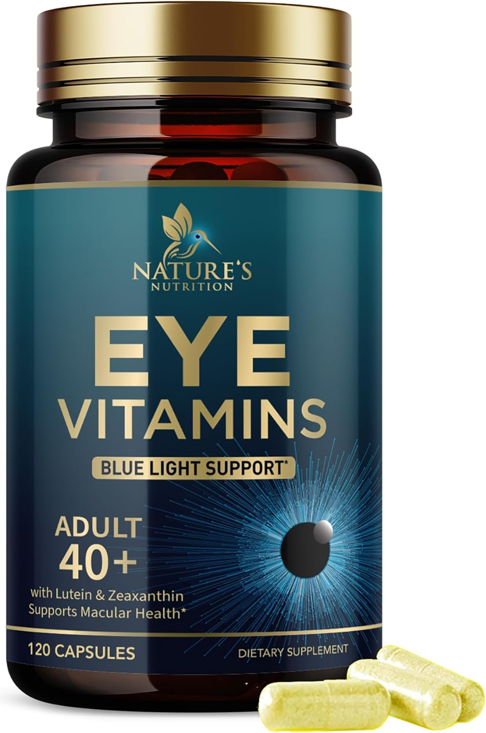 Eye Vitamins & Mineral Supplement - Contains Lutein, Zinc, Vitamins C, E & Zeaxanthin - Supports Eye Strain, Vision Macular Health & Dry Eyes for Seniors with Lycopene, Gluten Free - 120 Capsules