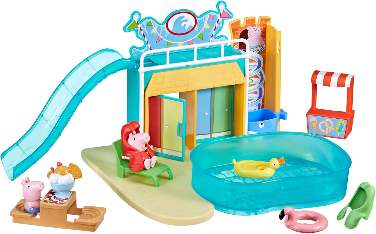 Peppa Pig Waterpark Playset with 2 Figures, Preschool Toys for 3+ Girls and Boys