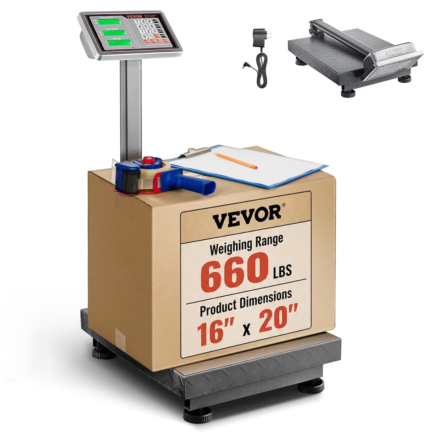 VEVOR Computing Digital Platform Scale 660 lbs Load Stainless Steel