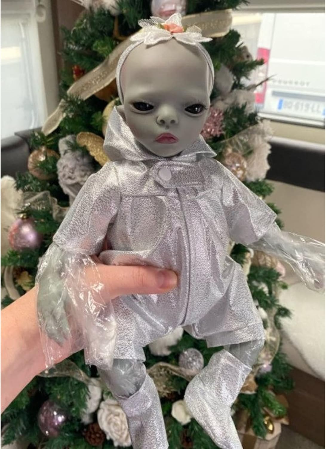 YIHANGG 14inch Alien Reborn Baby Doll 35cm Realistic Newborn Doll Detailed Handmade Painted Toddler Doll Collectible Blue Skin Color Christmas