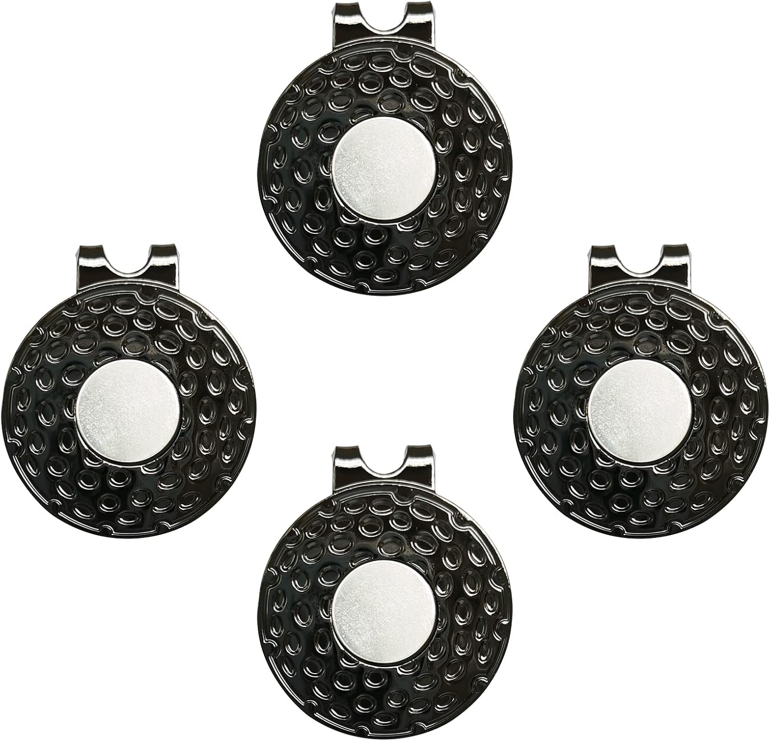 Magnetic Golf Hat Clips 4 6 or 8 PCS Ball Marker Holders for Golf Gloves Hats Bags Caps Visor Belt (Black, Bronze)