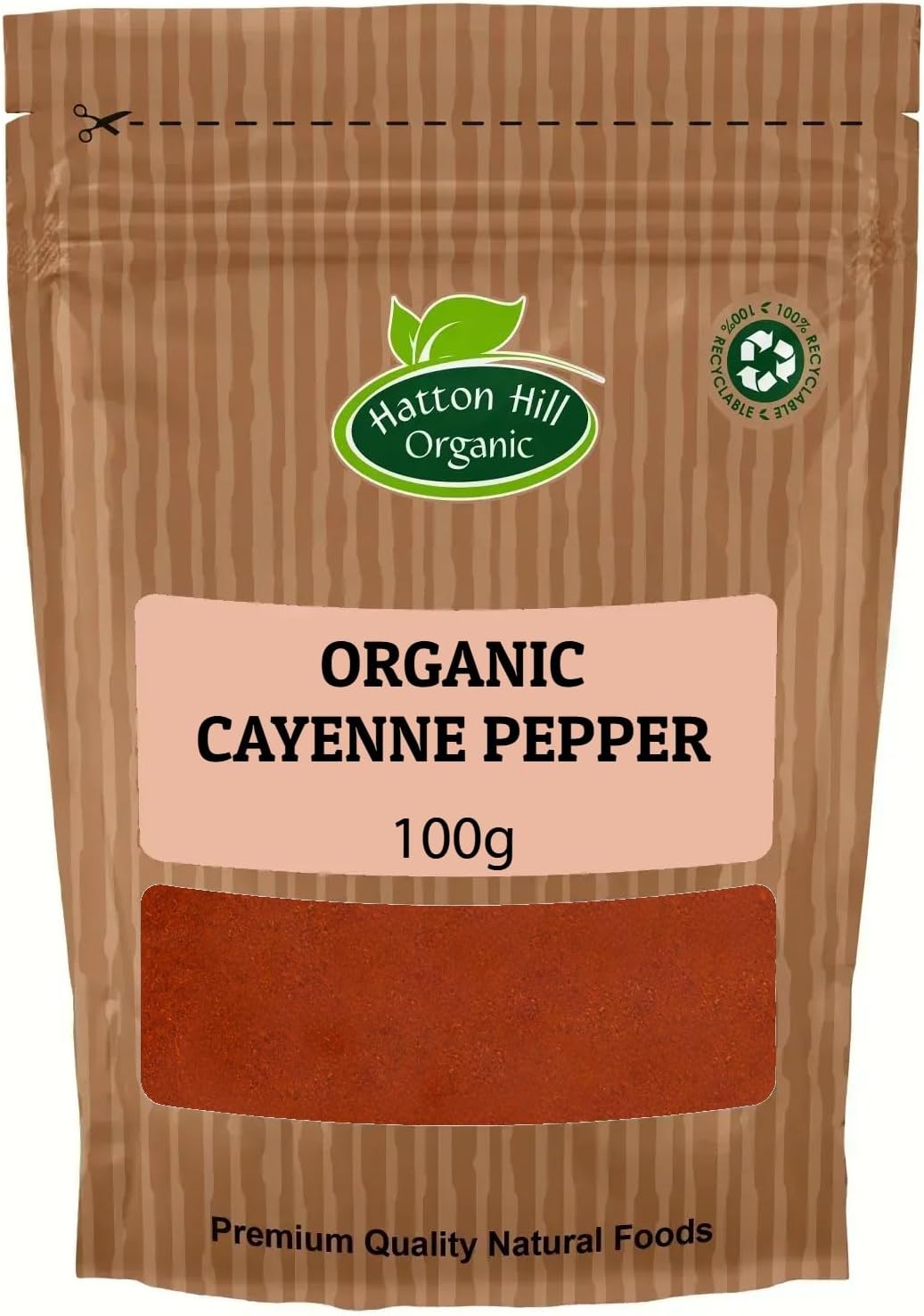 Organic Cayenne Pepper 100g by Hatton Hill | Cayenne Pepper Rich, Deliciously Warm, Smoky aroma, Make it an appealing addition to many dishes