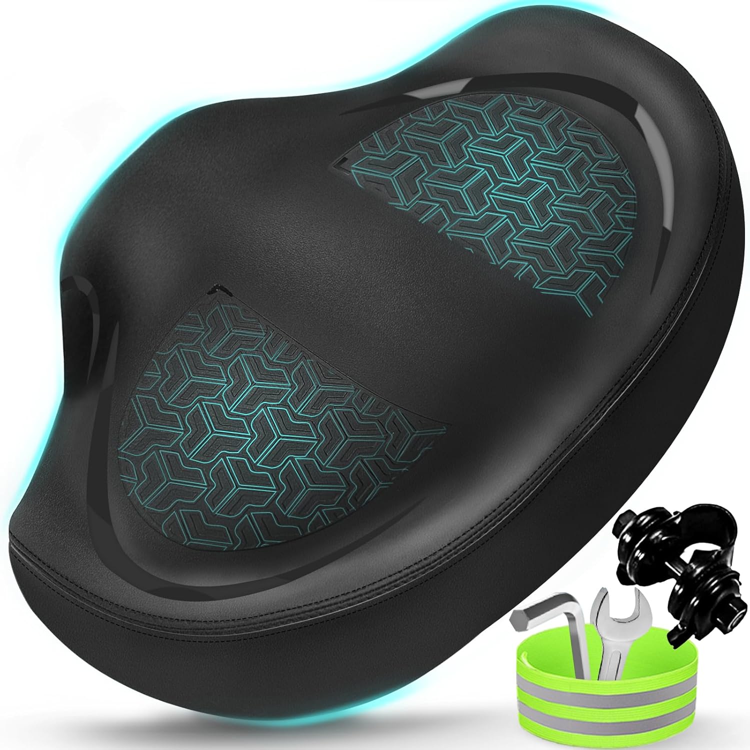 2025 New Noseless Bike Seat Cushion for Men & Women - Extra Padding & Comfort Wide Bicycle Seat, Oversized Comfortable Saddle for Peloton Bikes, Exercise Bikes, Electric Bikes, Cruiser Bikes