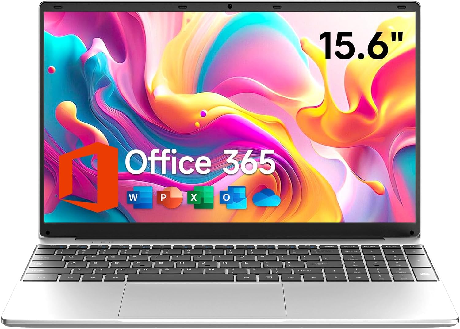 jumper Laptop with Office 365, 15.6 inch HD Display, Windows 11, 5205U Processor, 4GB RAM 128GB EMMC, Dual Stereo Speakers, USB3.0, Portable Laptops for Business, School, and Work