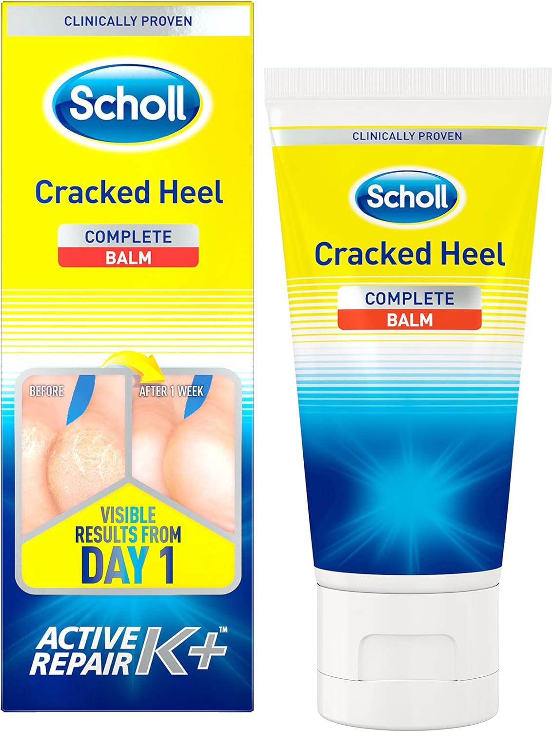 Scholl Cracked Heel Complete Cream with Repair K+, 60ml - Moisturising Treatment Cream for Cracked Heels and Dry Skin with Keratin- 1 x 60 ml