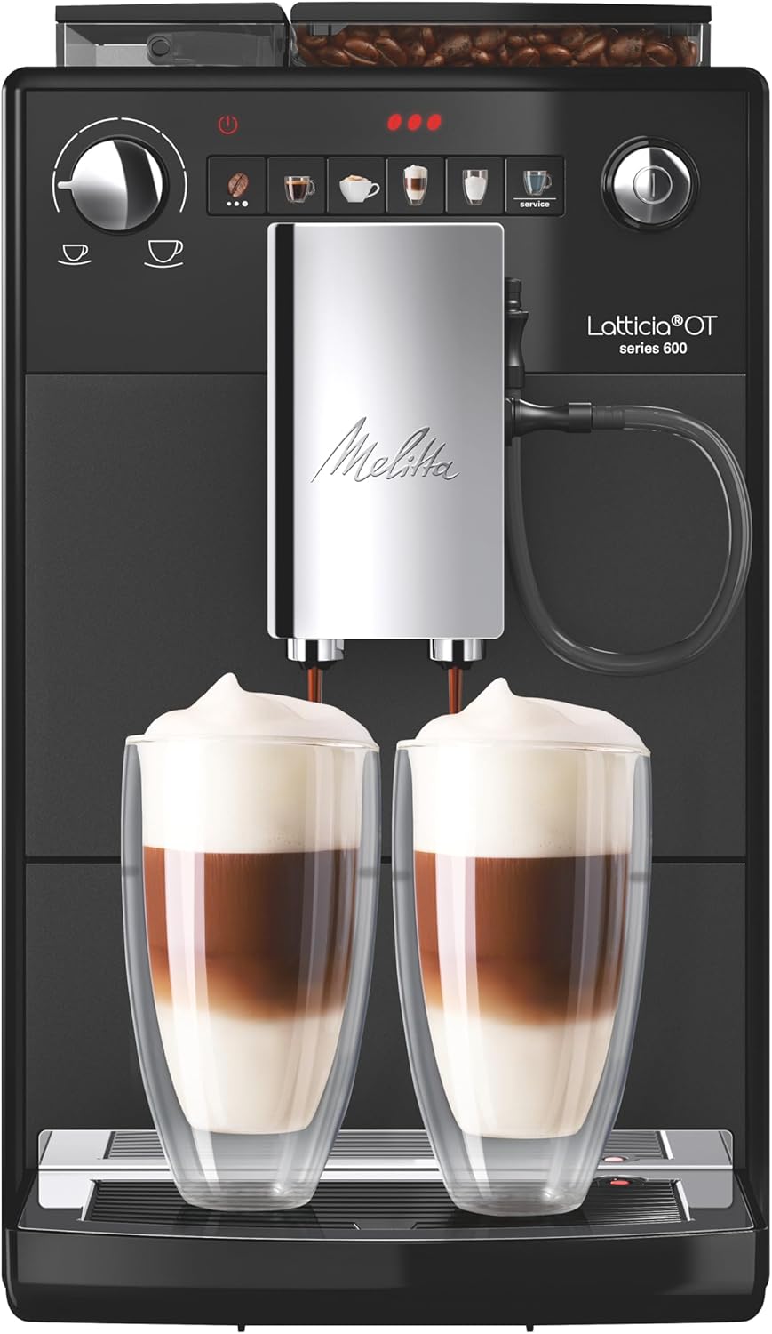 Melitta Bean-to-Cup Coffee Machine, Latticia OT, Colour: Frosted Black, F300-100