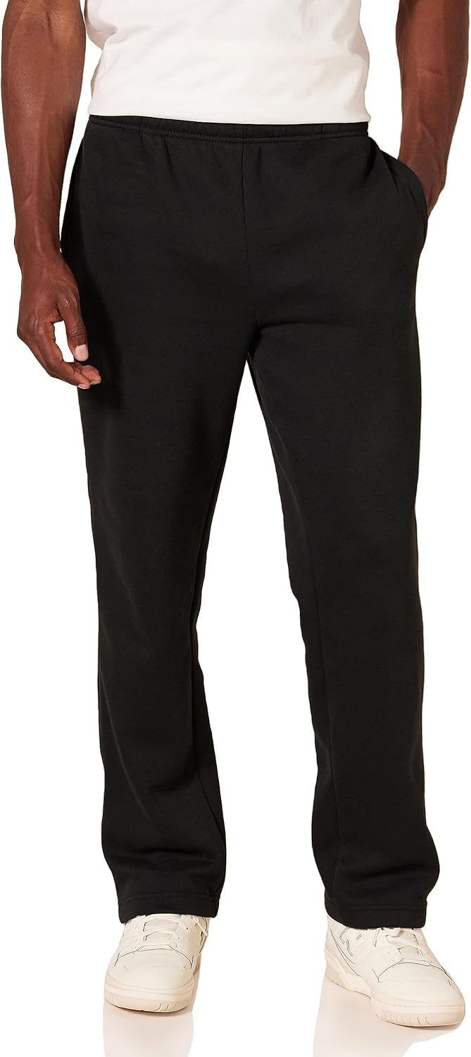 Amazon Essentials Men's Fleece Open Bottom Sweatpant (Available in Big and Tall)