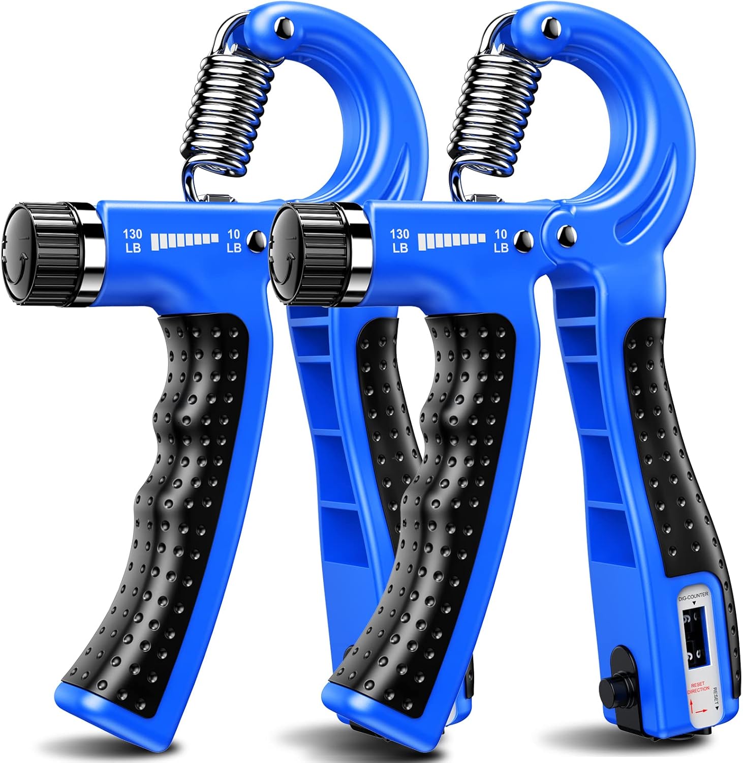 KDG Hand Grip Strengthener 2 Pack Adjustable Resistance 10-130 lbs Forearm Exerciser,Grip Strength Trainer for Muscle Building and Injury Recovery for Athletes