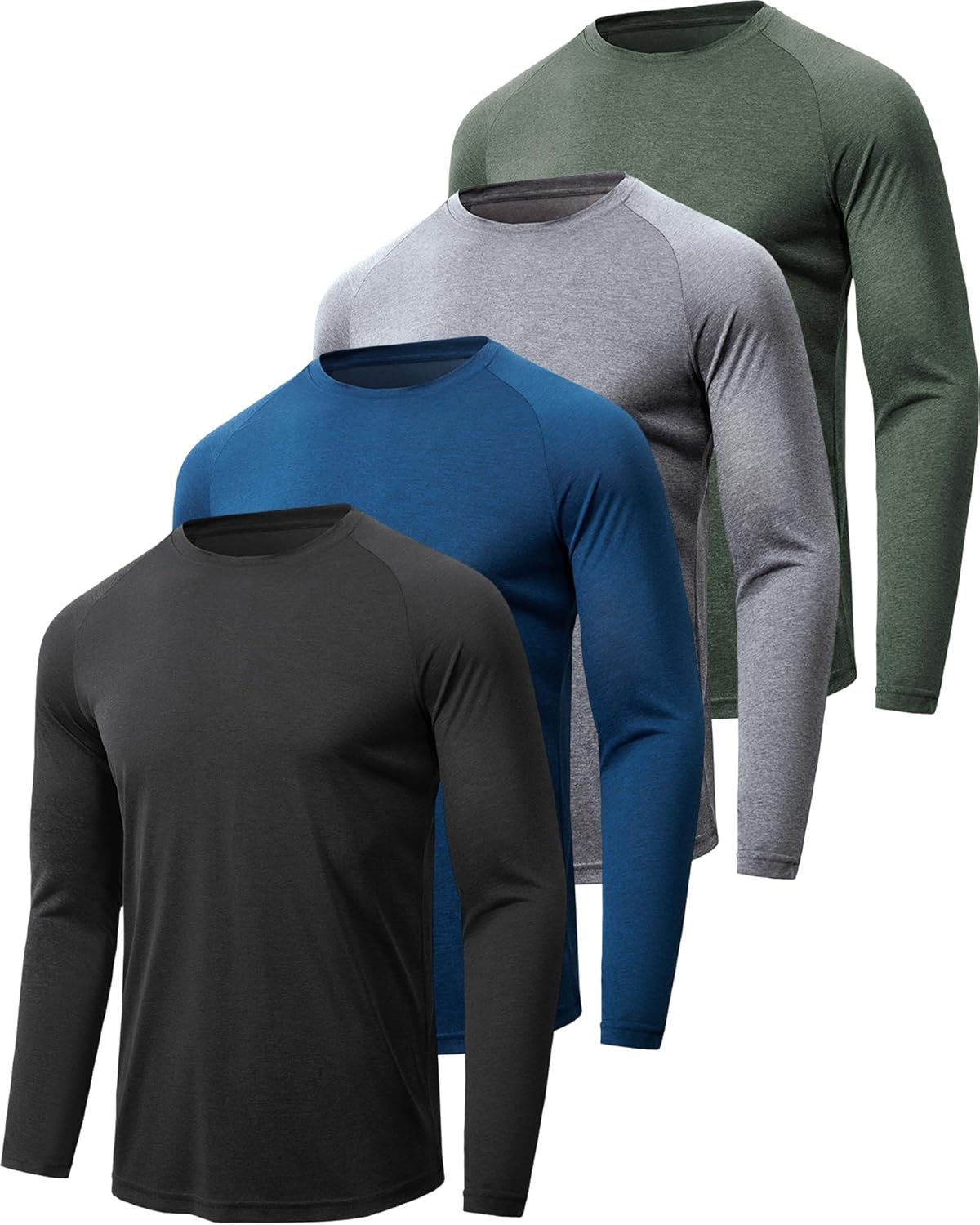 BALENNZ Long Sleeve Tee Shirts for Men - Moisture Wicking Quick Dry Long Sleeve Shirts UV Sun Protection T-Shirts for Running