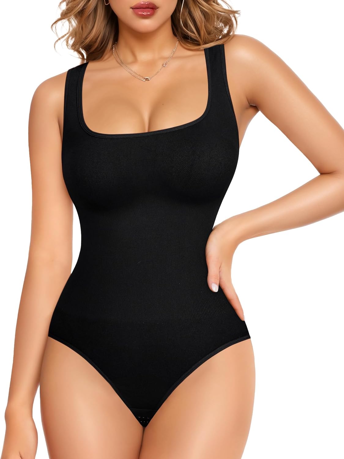 Junlan Shapewear Bodysuit for Women Tummy Control Full Body Shaper Seamless Shaping Leotard Tank Tops