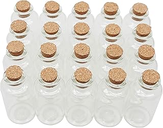 Axe Sickle 20 mL Cork Stopper Glass Bottles Mini Transparent Glass Bottles 20 Pcs