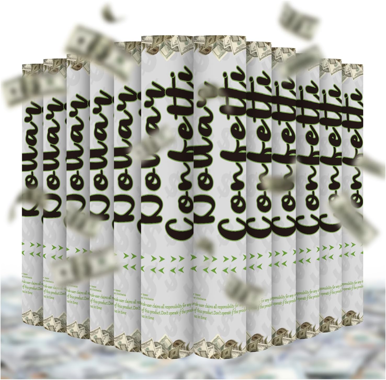 Confetti Poppers Prop Money Confetti Cannon 12 Pack Money Shooter Cannons with Mini 100 Dollar Bill 12 Inch Party Poppers Cash Cannon Bulk for Wedding Birthday Graduation Baby Gender Reveal Party