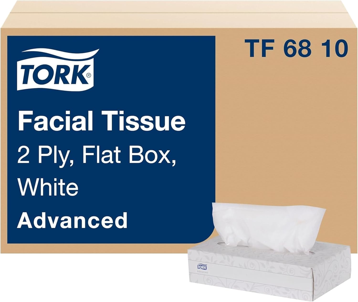 Tork Advanced Facial Tissue White Soft, Gentle 2-Ply, F1 Dispenser Compatible 30 Boxes x 100 Tissues (TF6810)