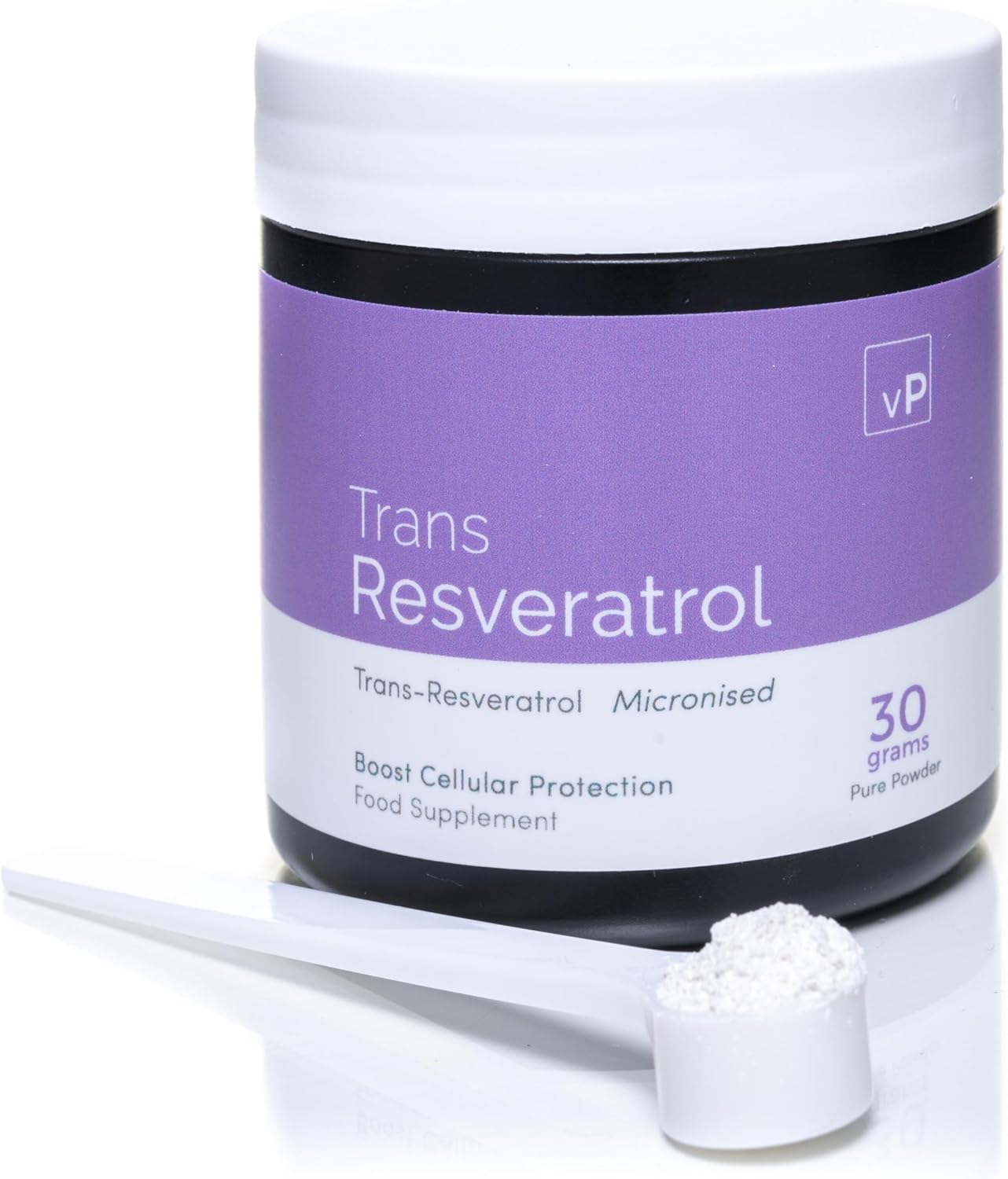 vP Vitality Pro Trans Resveratrol Micronised Powder 30 Grams - Third Party Tested Over 99% Purity - Natural Pure Trans Resveratrol Supplement 30g - Vitality Pro