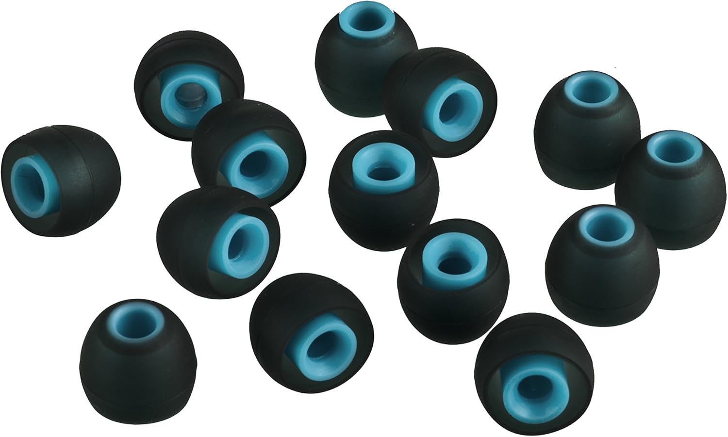 Xcessor (S) 7 Pairs (14 Pieces) of Silicone Replacement In Ear Earphone Small Size Earbuds. Replacement Ear Tips for Popular In-Ear Headphones. Black/Blue