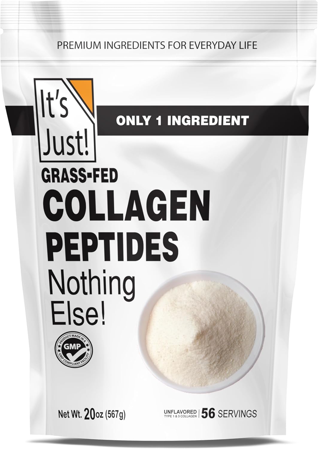 It's Just! - Collagen Peptides, Protein Powder (40 Ounce (Pack of 1), GrassFed Collagen (Bovine))