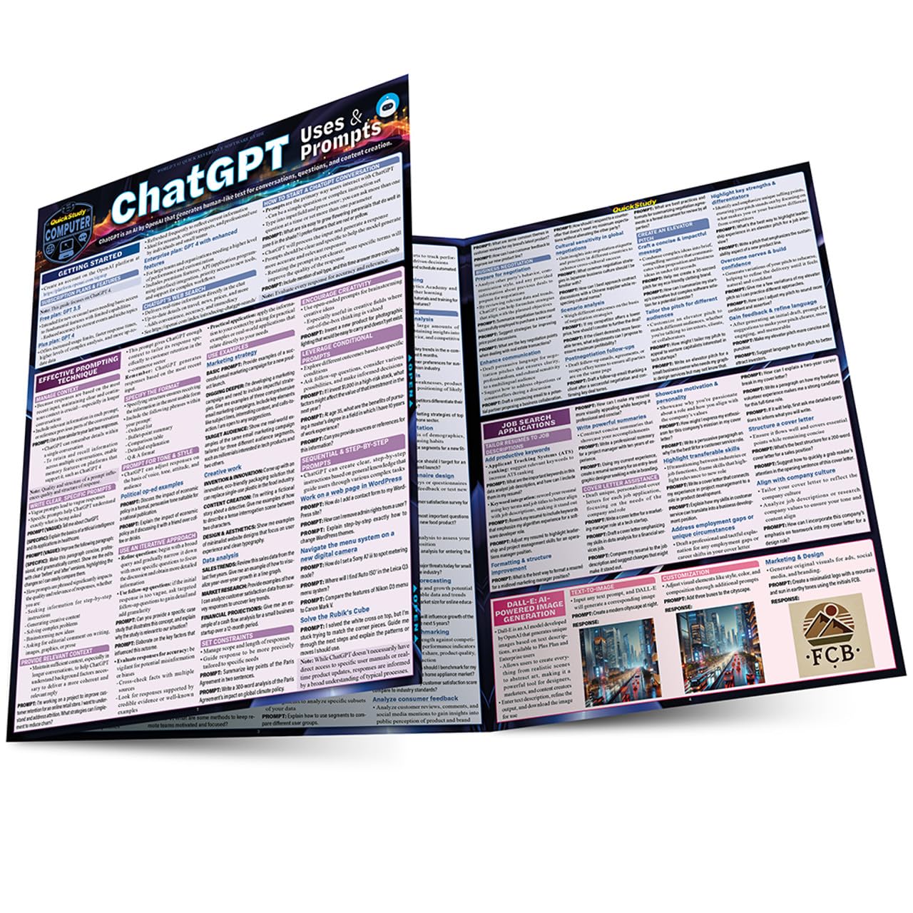 ChatGPT Uses & Prompts: a QuickStudy Laminated Reference Guide
