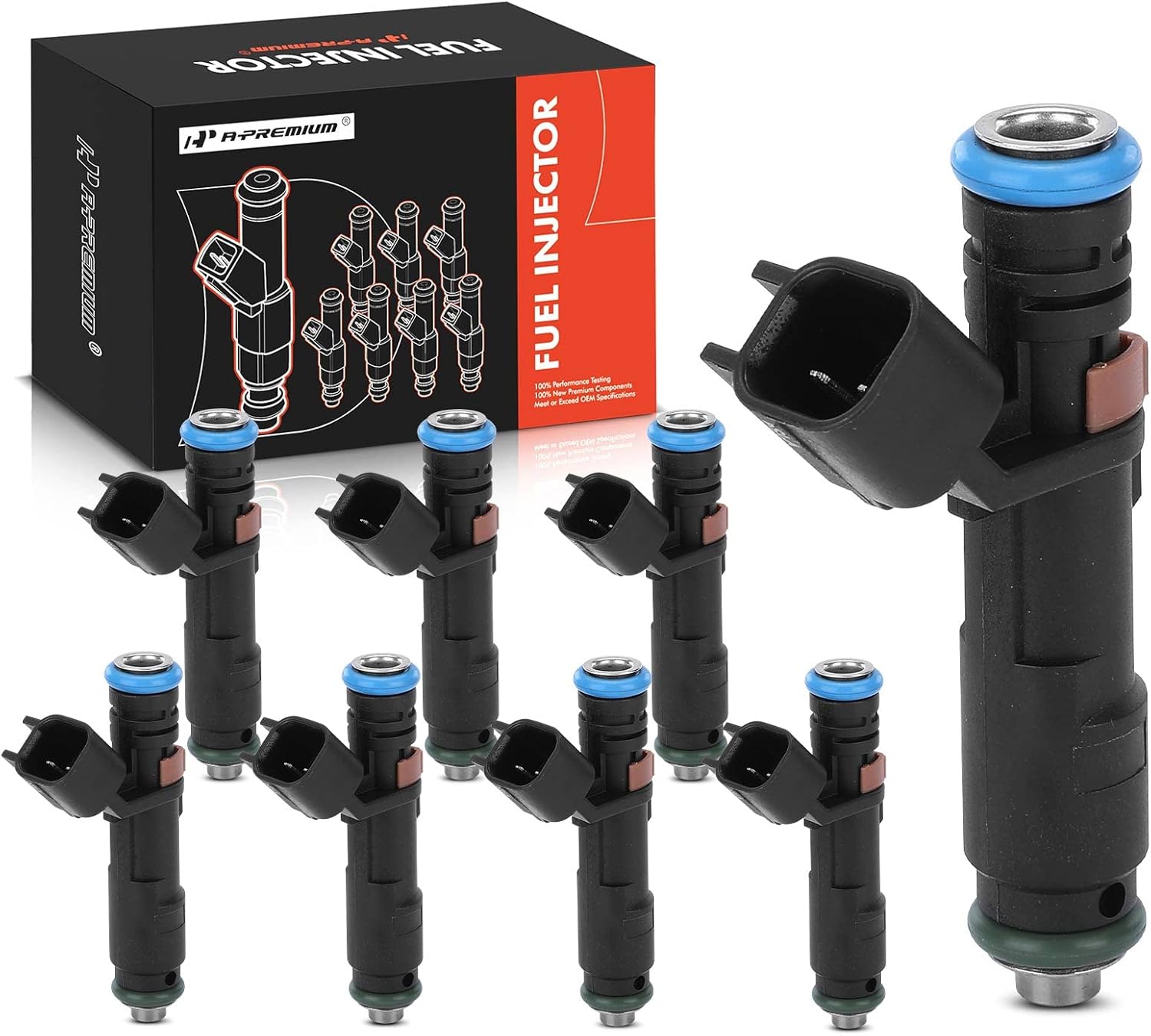 A-Premium Fuel Injectors Compatible with Ford F-150 F-250/F-350 Super Duty 2005-2007, Expedition 2005-2006 & Lincoln Navigator 2005-2006, Mark LT 2006-2007, V8 5.4L, Set of 8, Replace# 4G2142