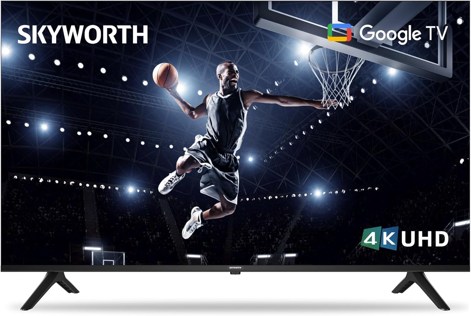 Skyworth 65-Inch UE7600 Series LED 4K UHD Google TV, HDR10, Dolby Audio, Bezel-Less Design, Ultra-Slim, Bluetooth Remote, Smart TV with Chromecast and Google Assistant Built-in (65UE7600, 2023 Model)