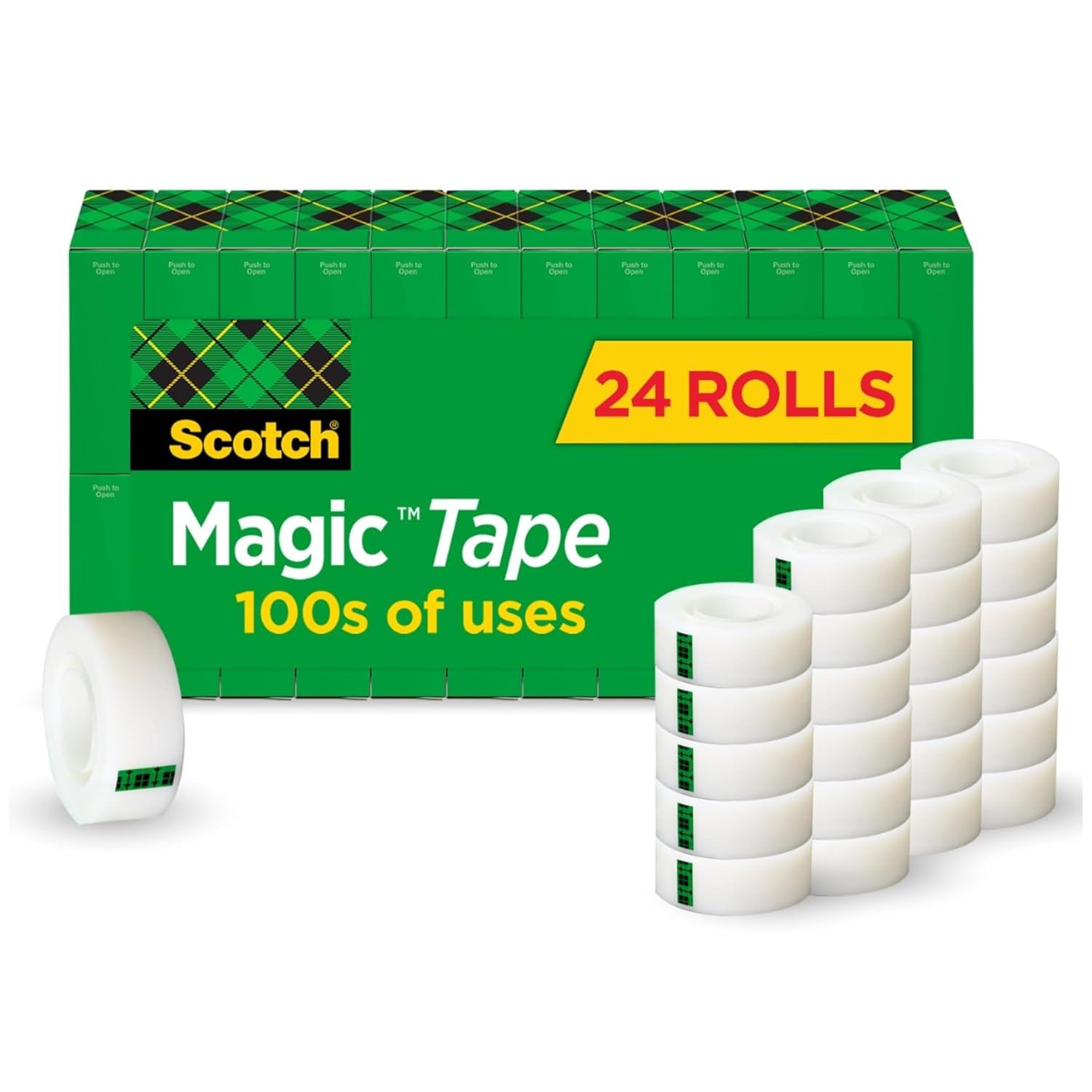 Scotch Magic Tape, Invisible, Home Office Supplies and Back to School Supplies for College and Classrooms, 24 Rolls