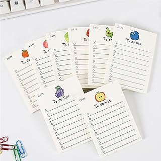 8 pack Cute Patter to Do List Notepads, to Do List Note pad, Cute Fruit Pattern to Do List Planner, to Do List Memo Stationery for Home Office School Supplies, 400 sheets/ 2.75 x 3.94 inch