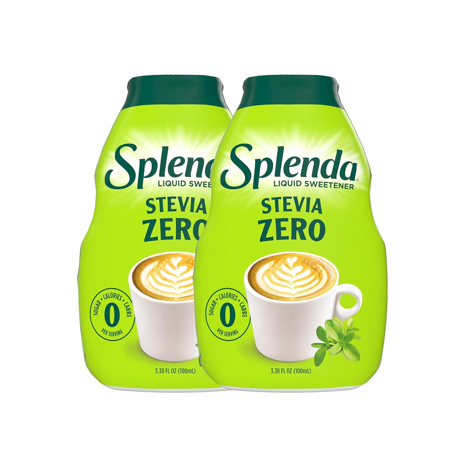 SPLENDA Stevia Liquid Zero Calorie Sweetener Drops, 3.38 Fl Oz Bottle (Pack of 2)