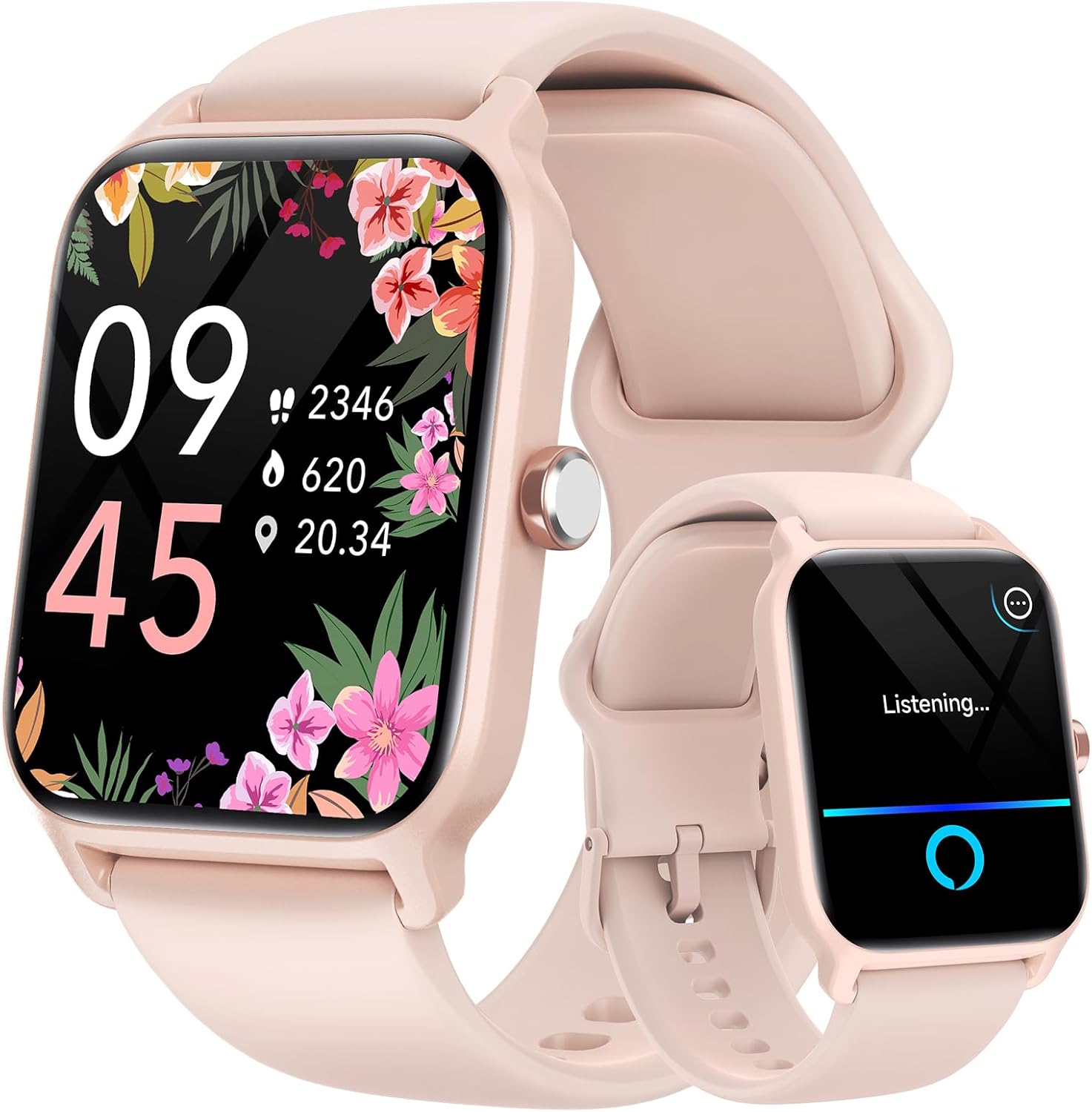 Fitpolo Smart Watches for Women Android & iPhone, Alexa Built-in [1.8" HD Screen] IP68 Waterproof Fitness Watch with Bluetooth Call (Answer/Make), Heart Rate/Sleep/SpO2 Monitor, 105+ Sports Tracker