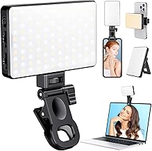 MACTREM 120 LED Selfie Light for iPhone, Phone Light, 3000Mah Portable Rechargeable Video Light, Adjusted 3 Light Modes, for iPhone, Camera, Laptop, iPad, Video Conference, TikTok,Makeup