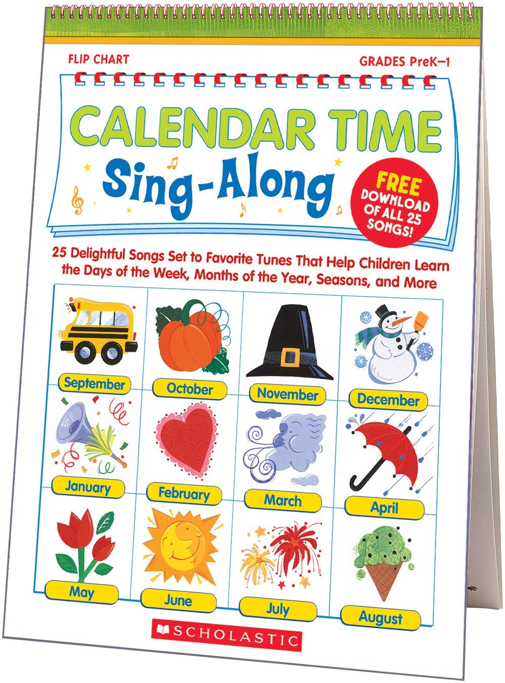 Scholastic Calendar Time Sing-Along Flip Chart with Downloadable Audio - SC-0439694957