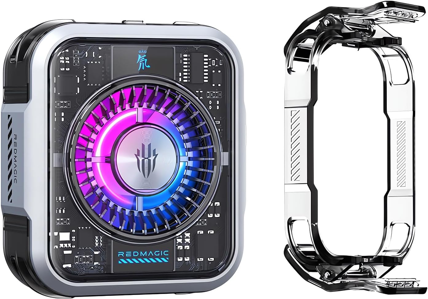 nubia RedMagic Magnetic Cell Phone Cooler 5 Pro with Clip, Cellphone Radiator Fan for Phone with RGB LED Semiconductor Heatsink Cooling 36W Mobile Phone Cooling Fan for Phone Gaming, Live Streaming